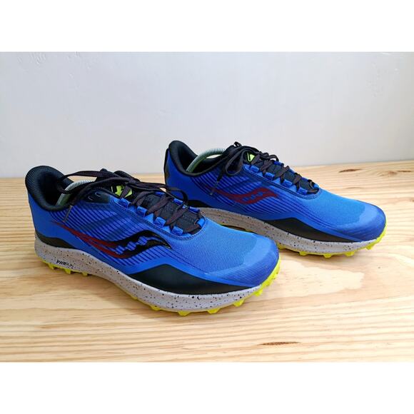 Saucony Peregrine 12 Trail Running Shoes Men\'s Size 11.5 Blue/Lime Excellent main image 9